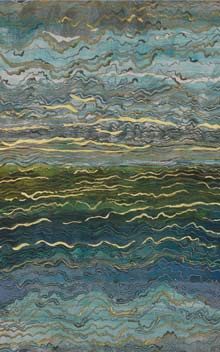 AZURITE  - BLEU/VERT/DORE / BLUE/GREEN/GOLD - WALLPAPER PANEL