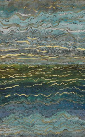 AZURITE  - BLEU/VERT/DORE / BLUE/GREEN/GOLD - WALLPAPER PANEL