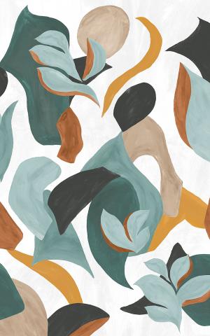 MAMBO - BLANC/CELADON / WHITE/CELADON - WALLPAPER PANEL 