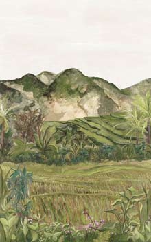 HAPAO - OLIVE / OLIVE  - WALLPAPER PANEL 