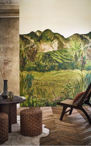 HAPAO - OLIVE / OLIVE  - WALLPAPER PANEL 