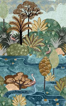 ARUBA - MULTICOULERUS / MULTI COLOURS - WALLPAPER PANEL 