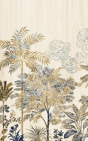 SIWA - IVOIRE/DORE /  IVORY/GOLD - WALLPAPER PANEL 