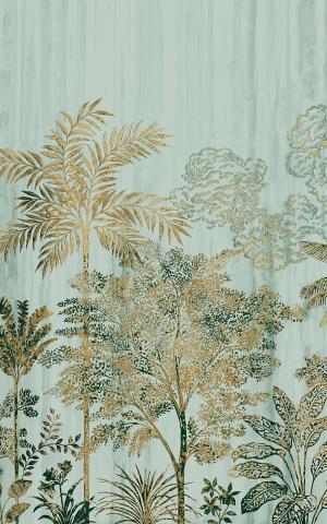 SIWA - OPLAINE/DORE /  BLUE/GOLD - WALLPAPER PANEL 