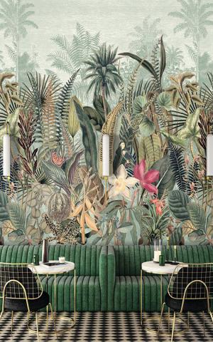 DAINTREE - CELADON/KAKI / CELADON/KAKI - WALLPAPER PANEL 