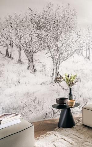 LAURIS - NOIR/BLANC / BLACK/WHITE - WALLPAPER PANEL 