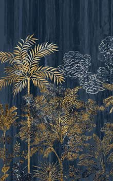 SIWA - MARINE/DORE /  NAVY/GOLD - WALLPAPER PANEL 