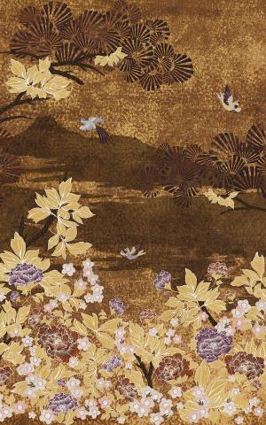 KANSAI - CUIVRE/DORE /  COPPER/GOLD - WALLPAPER PANEL 