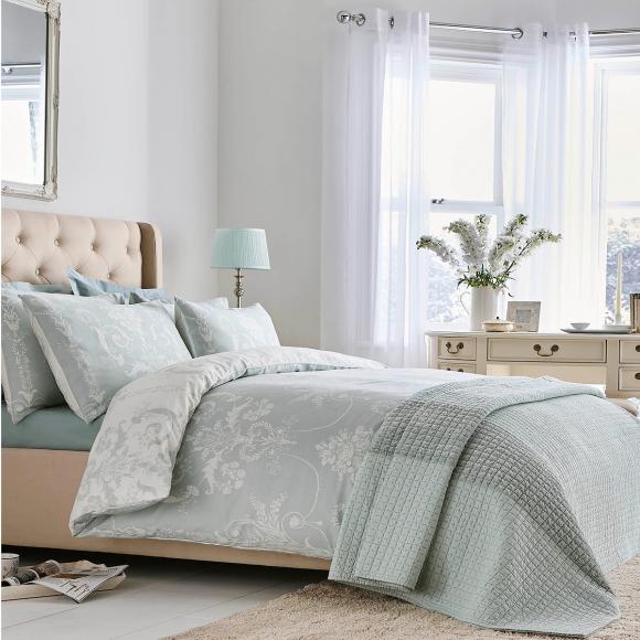 Laura Ashley Josette Duck Egg Duvet Cover Set king size duvet cover set (230/220cm with 2 pillowcases 50/75cm) Duck Egg