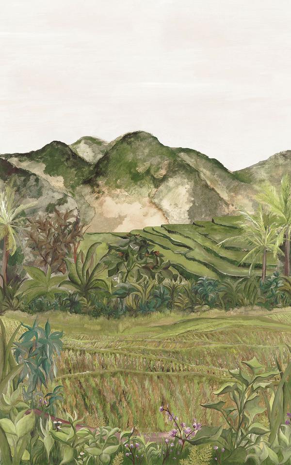 HAPAO - OLIVE / OLIVE  - WALLPAPER PANEL 