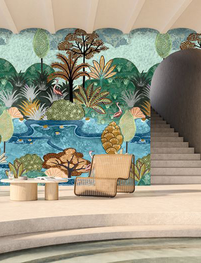 ARUBA - MULTICOULERUS / MULTI COLOURS - WALLPAPER PANEL 