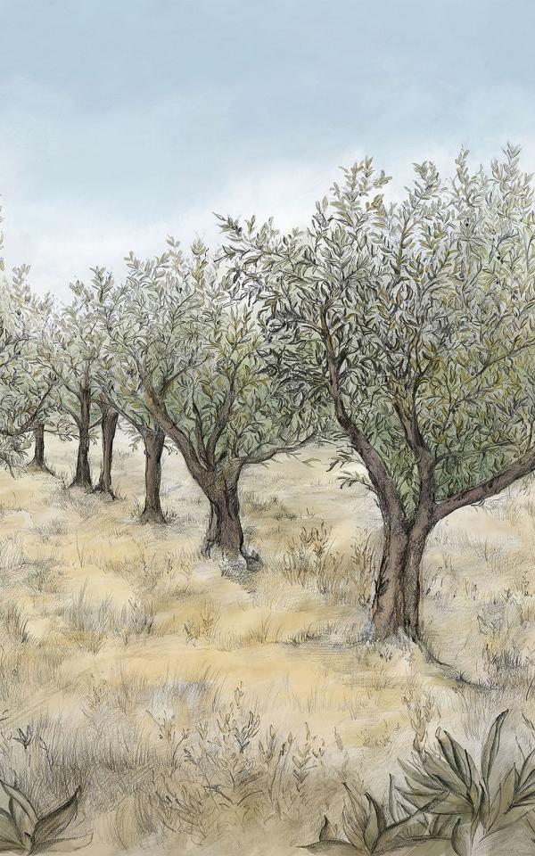 LAURIS - KAKI/CIEL / KAKI/SKY - WALLPAPER PANEL 