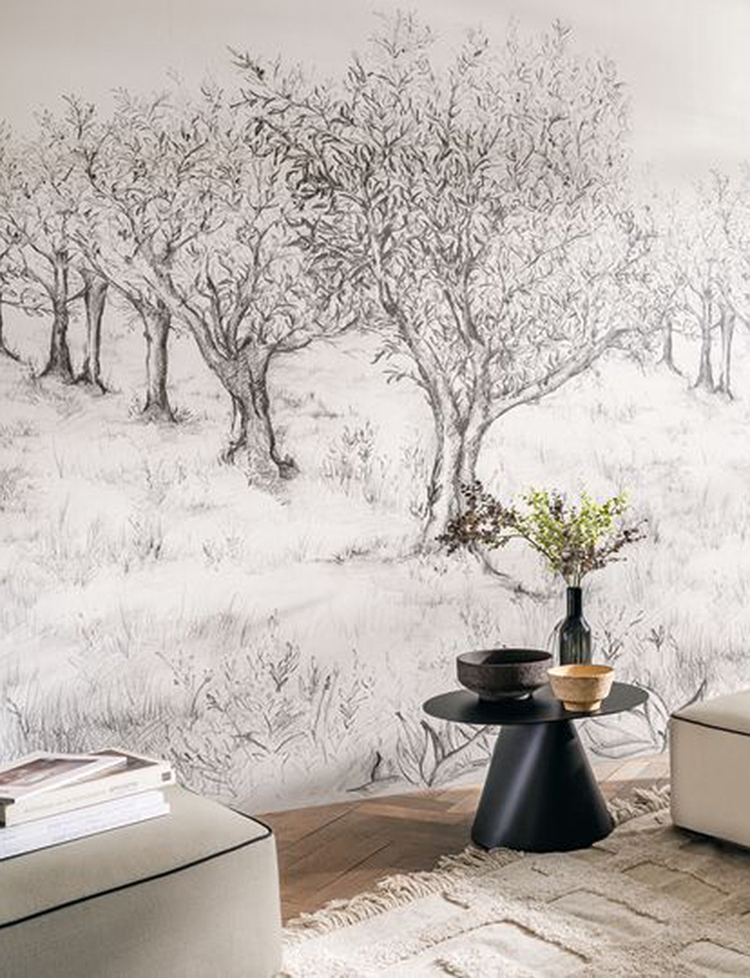 LAURIS - NOIR/BLANC / BLACK/WHITE - WALLPAPER PANEL 