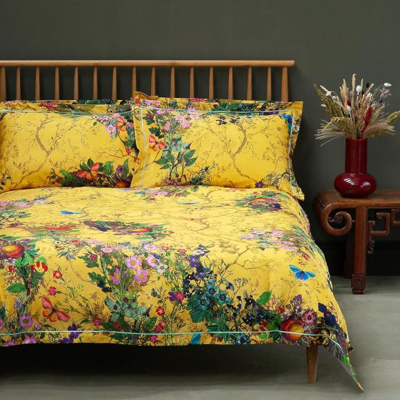 Timorous Beasties Bloomsbury Garden Cadmium double duvet set Cadmium