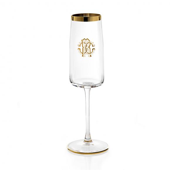 Roberto Cavalli New Monogram Gold Champagne Goblet champagne goblet (set of 2)  RCHCNMG0081 gold
