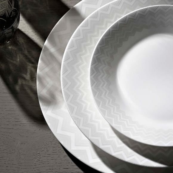 Missoni Home Zig Zag White Plates serving dish MHPZZW07 White
