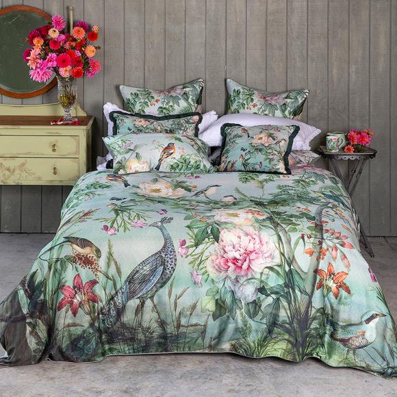 MM Linen Chinioserie double duvet cover set (with 2 pillowcases) seagrass