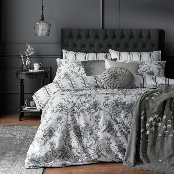 Laura Ashley Tuileries Charcoal Duvet Cover Set super king duvet cover set (260/220cm with 2 pillowcases 50/75cm) Charcoal