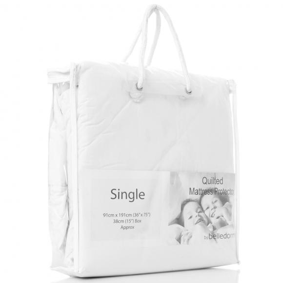 Belledorm Cotton Percale Quilted Mattress Protector Bunk Bed Size white