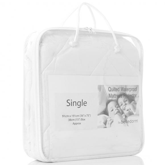 Belledorm Cotton Percale Waterproof Mattress Protector Bunk Bed Size White