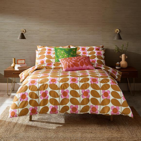 Orla Kiely Stem Bloom Bedlinen double duvet cover Saffron 