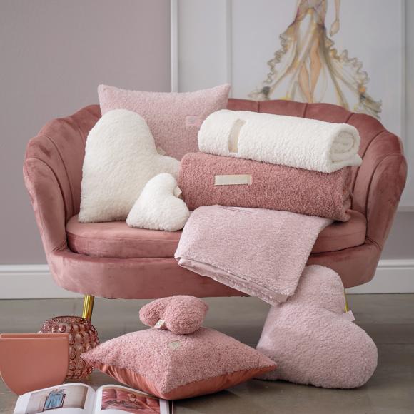 Blumarine Comfort Large Heart Cushion with Crystal Logo 104090047 12 Peach