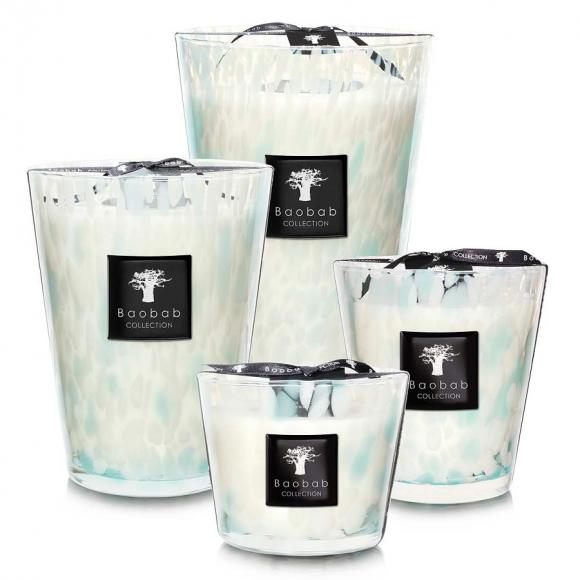 Baobab Collection Pearls Sapphire Candle - Pearls Collection Max 10, 60 hours Sapphire