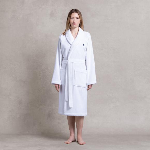 Ralph Lauren Home Polo Player II Shawl Robe White Shawl Collar Robe XXL White