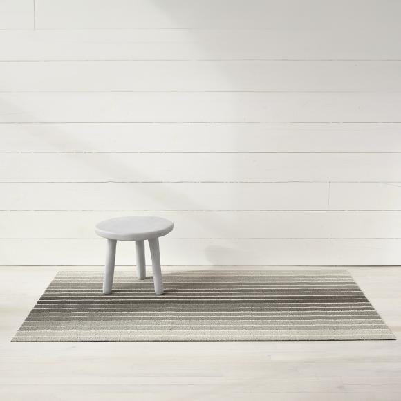 Chilewich Block Stripe Taupe Shag Mat Big Mat 91cm x 152cm 200500-003 Taupe