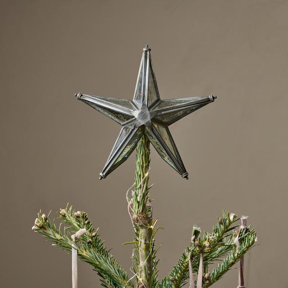 Nkuku Bakara Star Tree Topper - Antique Silver Tree Topper BT0801 Antique Silver