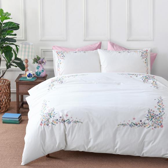 Bluebellgray Nette King Size Duvet Cover Set (with 2 pillowcases) White Multi