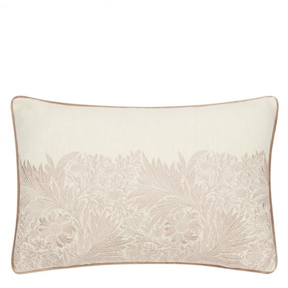 The Original Morris & Co Marigold Embroidered Cushion Stone cushion case (cover only) 40cm x 60cm Stone