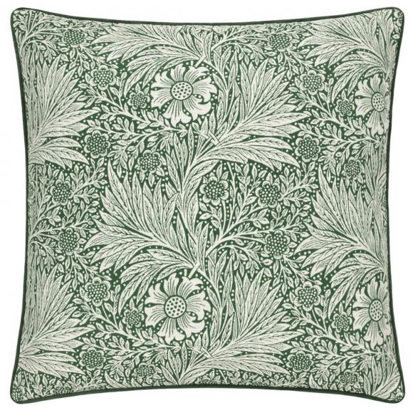 The Original Morris & Co Marigold Piped Jacquard Cushion Leaf Green cushion case (cover only) 50cm x 50cm Leaf Green
