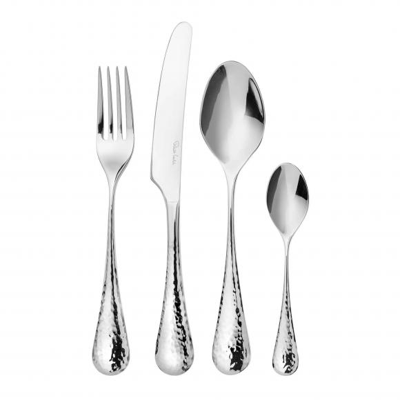 Robert Welch Designs Honeybourne Bright Cutlery Set 42 Piece Cutlery Set Hammered