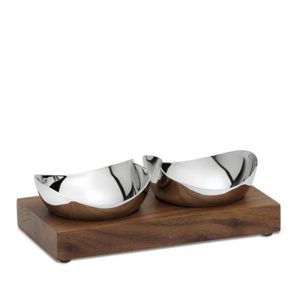 Robert Welch Designs Drift Pinch Pot & Stand Set Pinch Pots with Walnut Base Polished