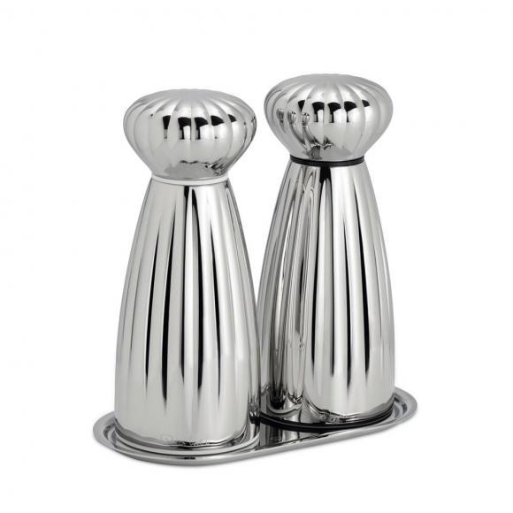 Robert Welch Designs Palm Bright Salt & Pepper Mill Medium Salt & Pepper Mills with Tray Polished