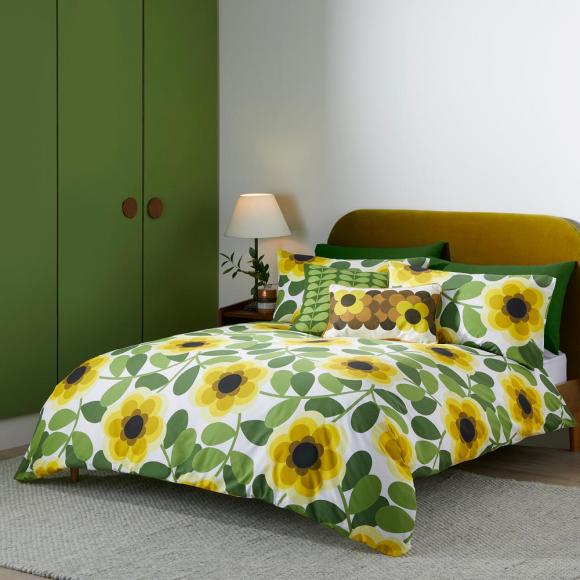 Orla Kiely Giant Water Lily Duvet Cover Set single duvet cover set (137/200cm with 1 pillowcase 50/75cm) Lemon Twist