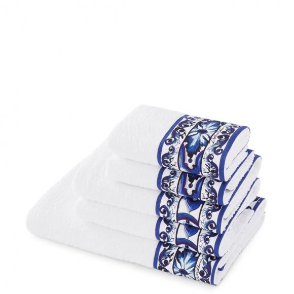 Dolce & Gabbana Casa Blu Mediterraneo Towel Set 5 Piece Towel Set White & Blue