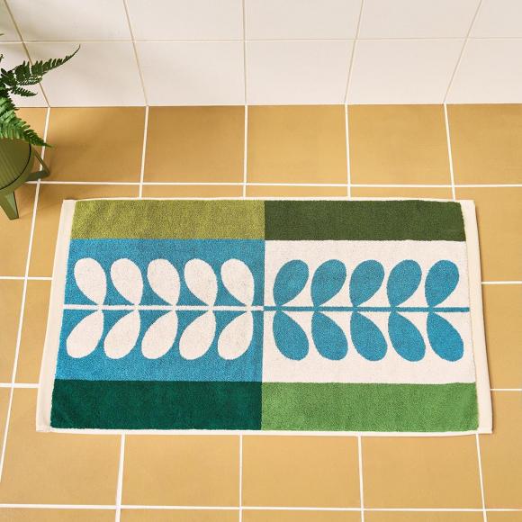 Orla Kiely Stem Check Bath Mat Willow  Bath Mat Willow