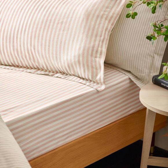 Yard Hebden Blush Fitted Sheet king size fitted sheet 150/200 x 32cm blush