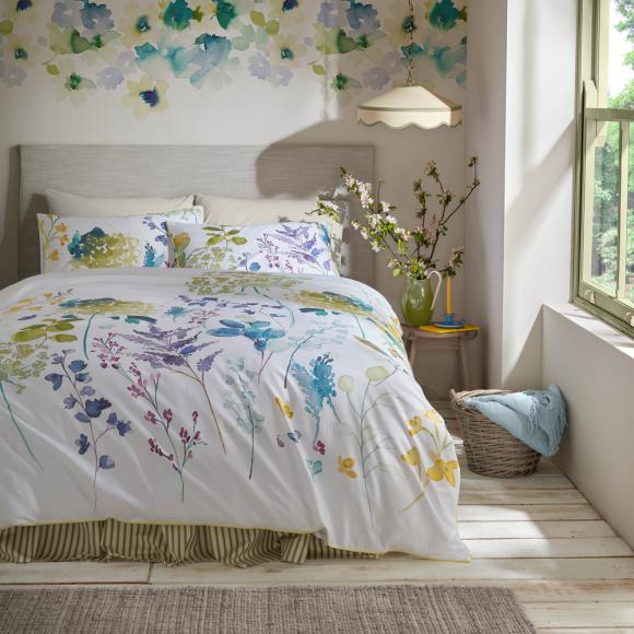 Bluebellgray Botanical Leaf king size duvet cover set 230cm x 220cm (includes two pillowcases 50cm x 75cm) Leaf