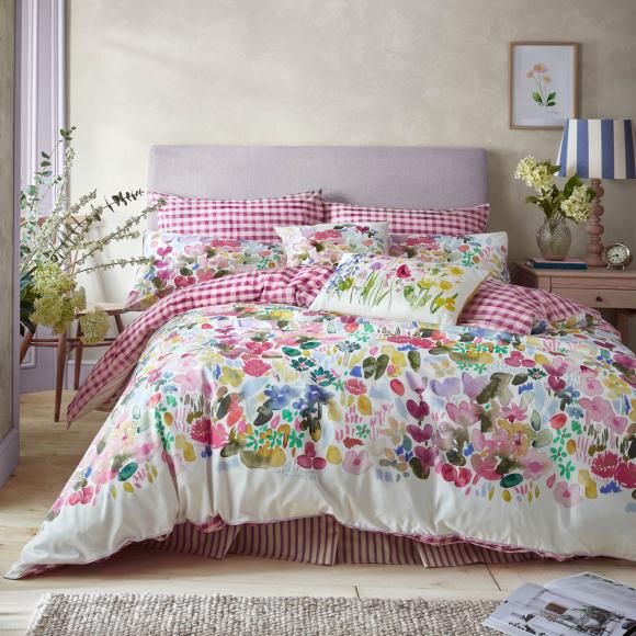 Bluebellgray Flora Cerise single duvet cover set 137cm x 200cm (includes pillowcase 50cm x 75cm) Cerise