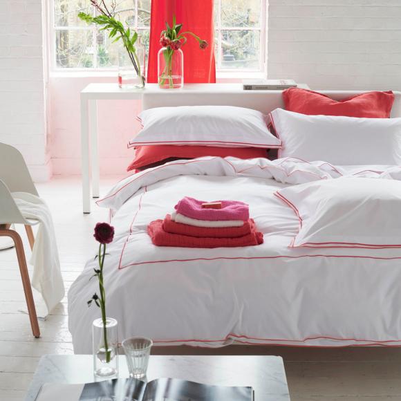 Designers Guild Astor Coral Pink Duvet Cover Set single duvet cover set (137/200cm with 1 pillowcase 50/75cm) Coral Pink