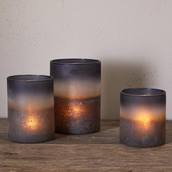 Nkuku Etti Tealight Holders - Navy & Smoke Large Tea Light Holder | ET4303 Navy & Smoke
