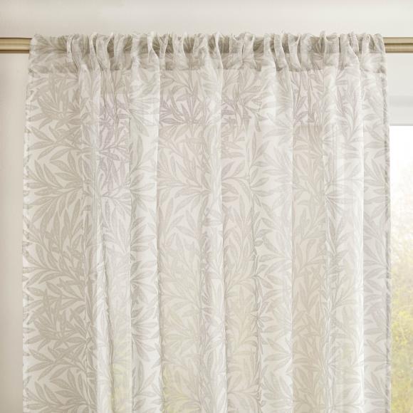 William Morris At Home Original Willow Linen Voile Sheer Curtain Panel panel 137cm x 137cm (54" x 54") Linen