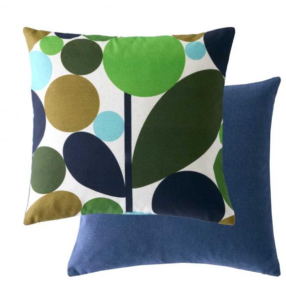 Orla Kiely Bubble Gum Cushion Evergreen filled cushion 45/45cm evergreen