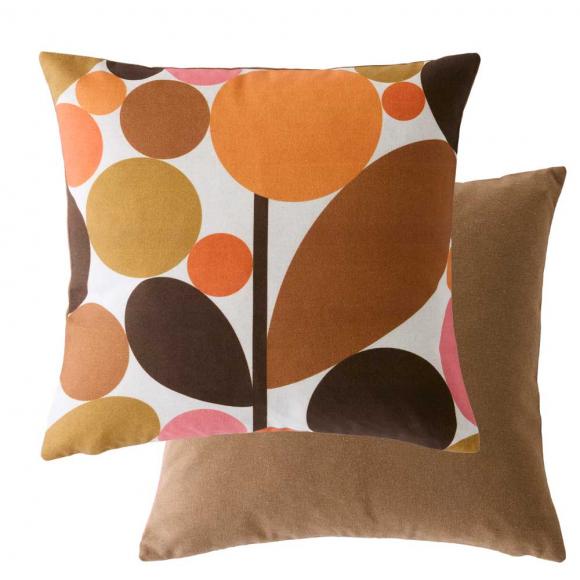 Orla Kiely Bubble Gum Cushion Sienna filled cushion 45/45cm sienna