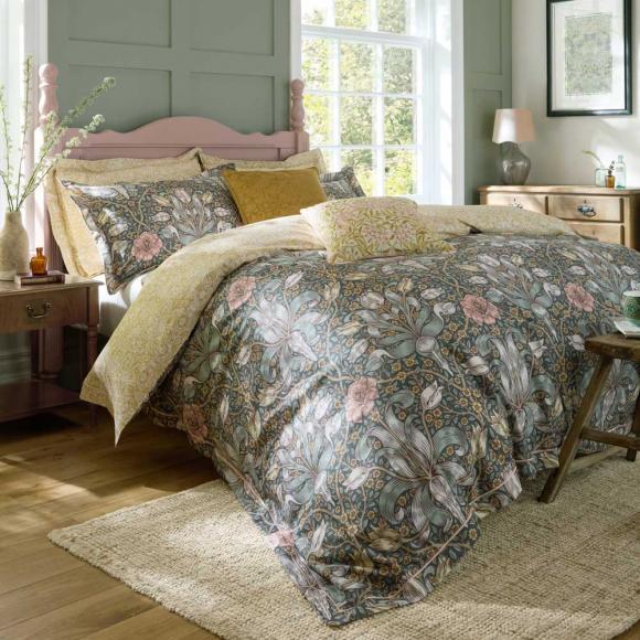 William Morris At Home Spring Thicket Mineral king size duvet cover set 230/220cm + 50/75cm (2) Mineral