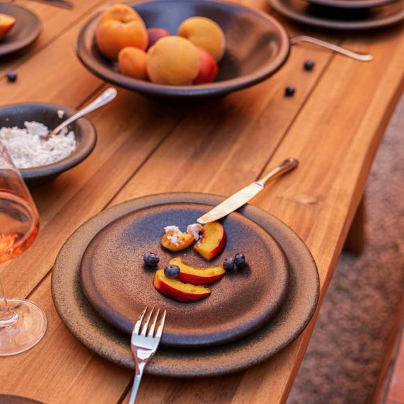 Maria Portugal Terracotta Luso Stoneware Plate Appetiser Plate ARO051302 brown