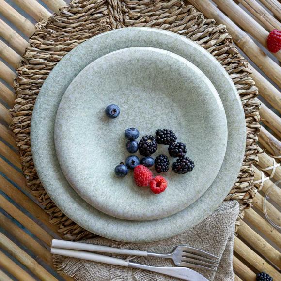 Maria Portugal Terracotta Foz Stoneware Plate Appetiser Plate ARO051302.VC5 Green Multi